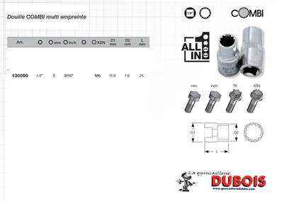 Douille Combi 1/4" 5 mm