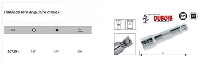 Rallonge angulaire 3/8" 250 mm