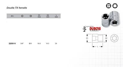 Douille TX 3/8" E11