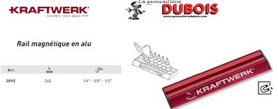 Rail magnétique en alu 240 mm MAGALU