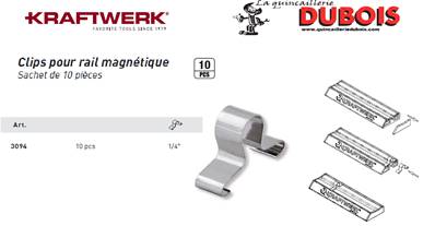 10 clips de rail magnétique MAGALU 1/4"