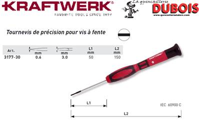 Tournevis préc. à fente 3.0 x 75 mm
