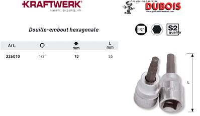 Douille-embout 1/2" 6 pans creux 10 mm