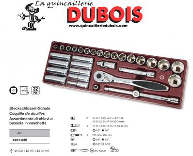 Coquille de douilles COMPLETO 32 p. 1/2"