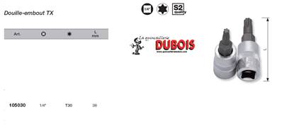 Douille-embout 1/4" TX T30