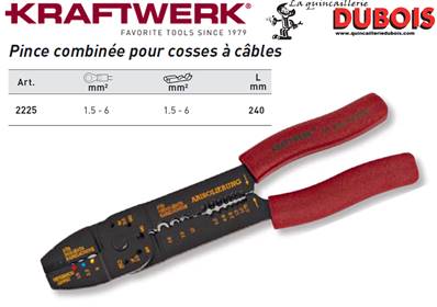 Pince combinée pour cosses à câbles