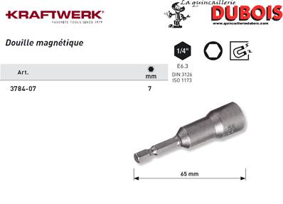 Douille magnétique pour vis 6 pans 7 mm