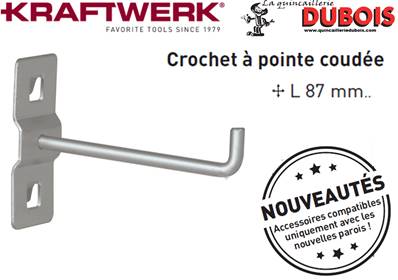 Crochet, 87 mm, à pointe repliée