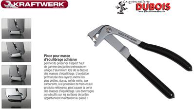 Pince pour masse d'équilibrage adhésive