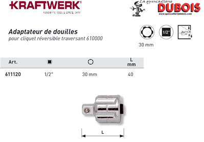 Réducteur 1/2" pour 30 mm GearRatchet