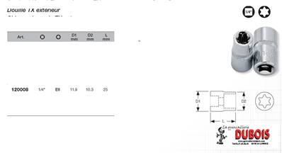 Douille TX 1/4" E8