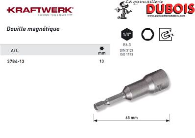 Douille magnétique pour vis 6 pans 13 mm