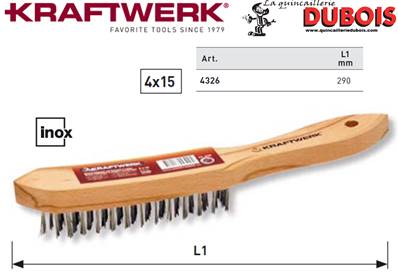 Brosse métallique 4 rangées manche bois