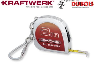 Mètre à rouleau 2 m x 6 mm et porte-clé KRAFTWERK 4701-0206