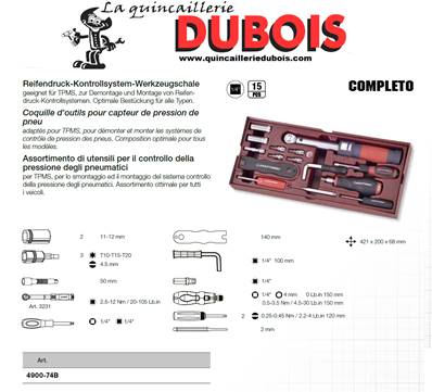 Coquille outils pour TMPS COMPLETO 16-p.