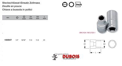 Douille 1/4" 5/16"