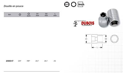 Douille 3/8" 7/8"