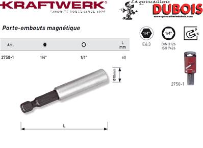 Porte-embouts magnétique 1/4" 60 mm