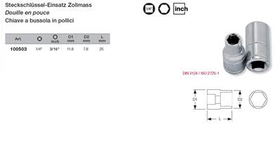 Douille 1/4" 3/16"