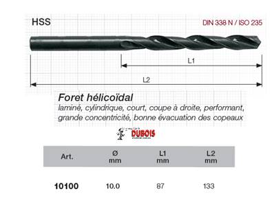Forets HSS DIN 338-N 10.0 mm