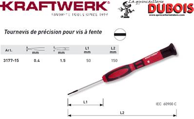 Tournevis préc. à fente 1.6 x 40 mm