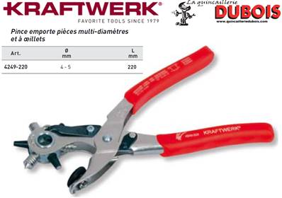 Pince emp. pièces œil. KW hightech 220mm