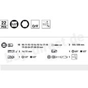 Jeu de douilles universel, 1/2", 22 pcs. promotion