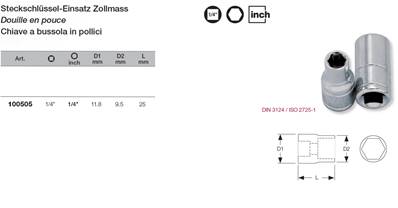 Douille 1/4" 1/4"