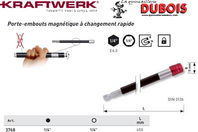 Porte-embouts magn. rapide 450 mm