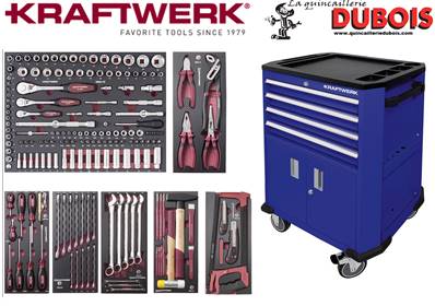 Servante d'atelier P206, bleue, EVA, 187 pcs.