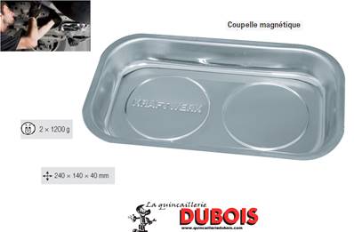 Coupelle magnétique inox 240x140x40 mm