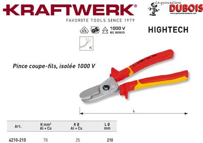 Coupe-fils VDE KW hightech 210 mm