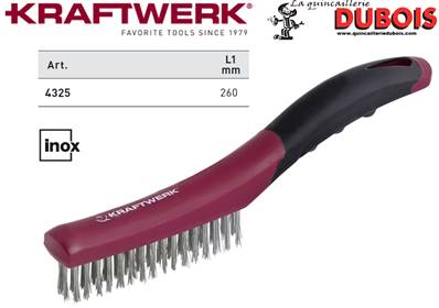 Brosse métallique ergokraft 4 rangées