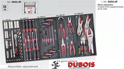 Jeu de 5 coquilles EVA3  avec 55 outils KRAFTWERK 4933.4F