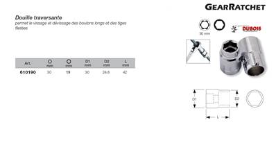 Douille 19 mm pour 30 mm GearRatchet KRAFTWERK 610190