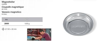 Coupelle magnétique inox Ø150x40x40 mm