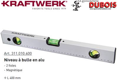 Niveau en alu 400 mm 2 fioles
