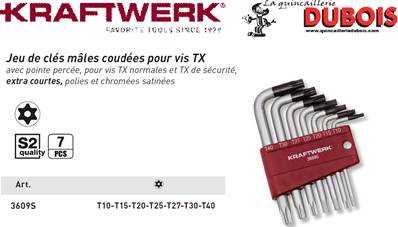 Jeu de 7 clés TX percées extra courtes