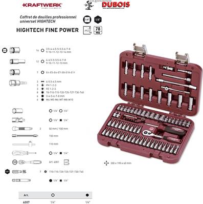 Coffret de douilles HIGHTECH 78 p. 1/4"